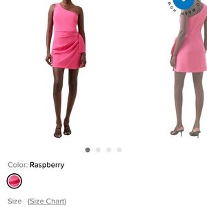 French Connection Vibrant Pink One-Shoulder Dress size 4